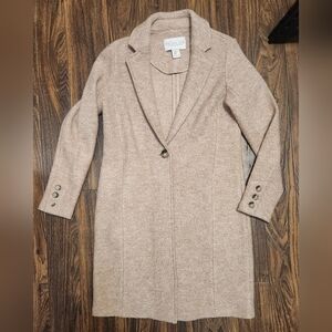 Rachel Zoe Beige Wool Blend Tan Long Coat SZ XS EUC